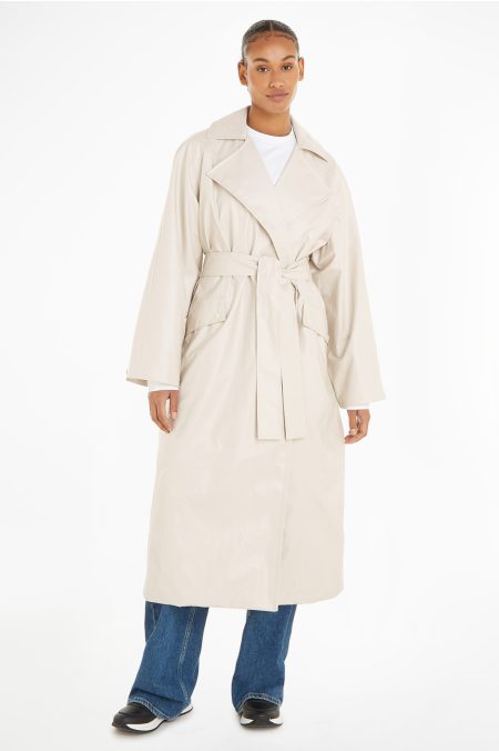 GLOSSY TRENCH COAT BŐRKABÁT