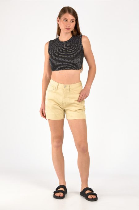 WOVEN LABEL MOM  SHORT