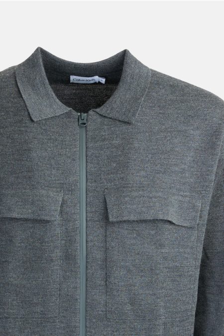 WOOL-BLEND OVERSHIRT pulóver