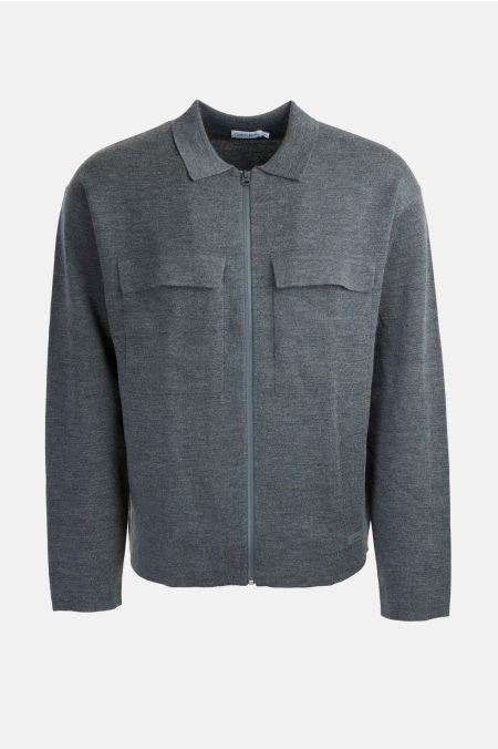 WOOL-BLEND OVERSHIRT pulóver