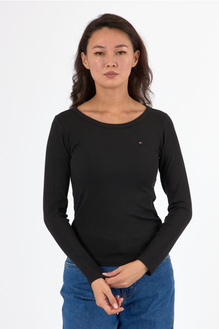 SLIM RIB O-NECK hosszú ujjú póló