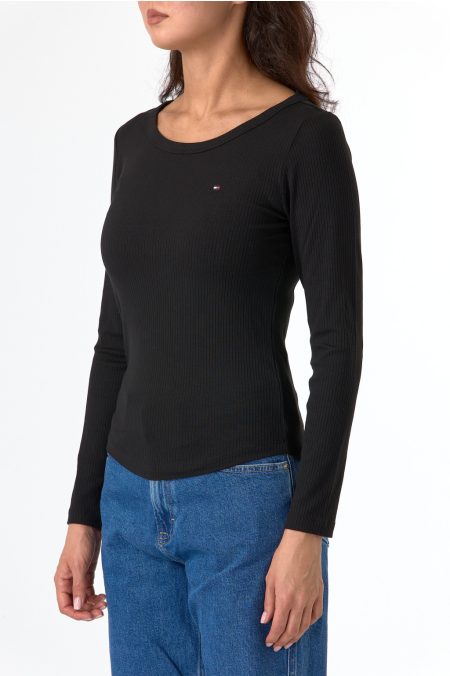 SLIM RIB O-NECK hosszú ujjú póló