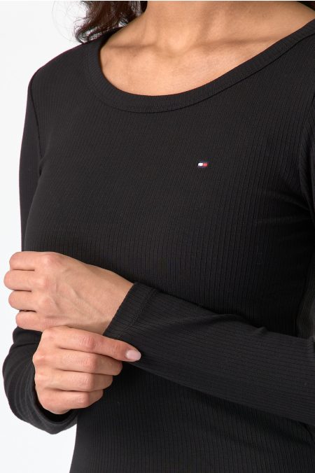 SLIM RIB O-NECK hosszú ujjú póló