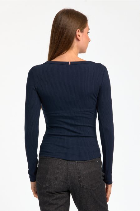 SLIM RIB O-NECK hosszú ujjú póló