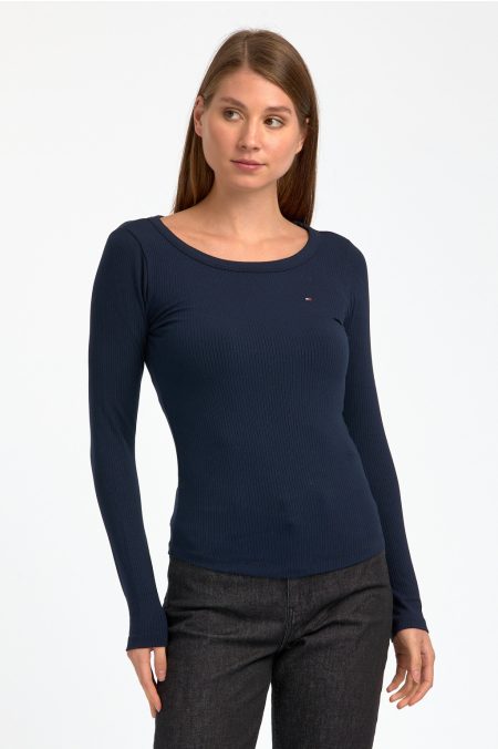 SLIM RIB O-NECK hosszú ujjú póló