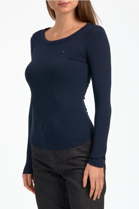 SLIM RIB O-NECK hosszú ujjú póló