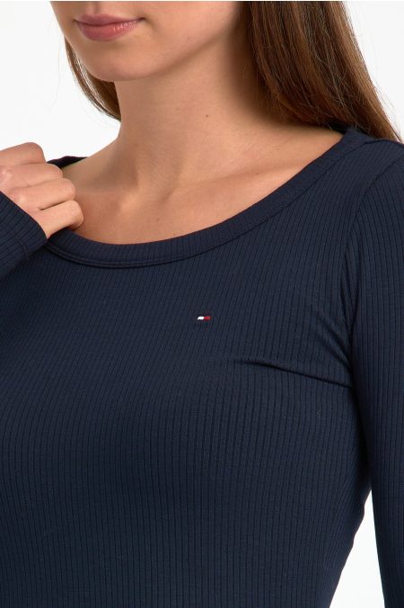 SLIM RIB O-NECK hosszú ujjú póló